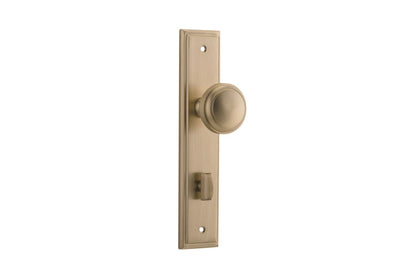 Iver Paddington  Door Knob Stepped Latch Pair, Passage Kit, Privacy Kit , Entrance Kit with High Security Lock - Brushed Brass