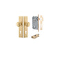 Iver Cambridge Door Knob Stepped Latch Pair, Passage Kit, Privacy Kit , Entrance Kit with High Security Lock - Brushed Brass