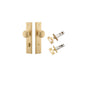 Iver Cambridge Door Knob Stepped Latch Pair, Passage Kit, Privacy Kit , Entrance Kit with High Security Lock - Brushed Brass
