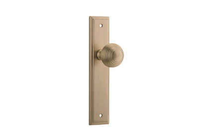 Iver Guildford Door Knob Stepped Latch Pair, Passage Kit, Privacy Kit , Entrance Kit with High Security Lock - Brushed Brass