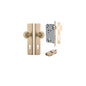 Iver Guildford Door Knob Stepped Latch Pair, Passage Kit, Privacy Kit , Entrance Kit with High Security Lock - Brushed Brass