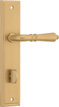 Iver Sarlat  Door Lever Stepped Latch Pair, Passage Kit, Privacy Kit , Entrance Kit with High Security Lock -Brushed Brass
