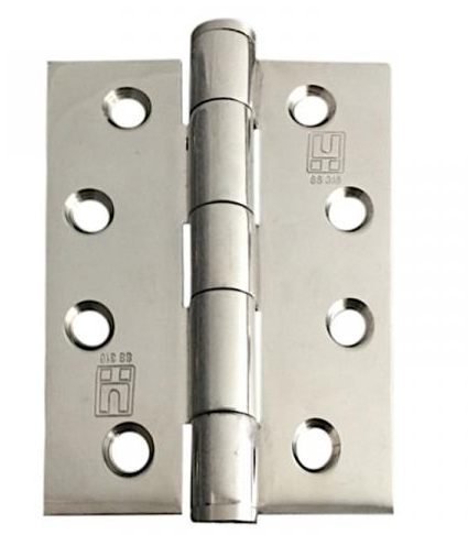 Lohala Hinge Stainless Steel 316 Heavy Duty 100mm x 75mm x 3.0mm ,8mm Pin 3.5mm Clearance Fixed Button Pin Polished & Satin