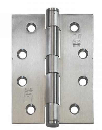 Lohala Hinge Stainless Steel 316 Heavy Duty 100mm x 75mm x 3.0mm ,8mm Pin 3.5mm Clearance Fixed Button Pin Polished & Satin