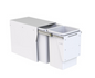 Hideaway Waste Bin ,Compact Floor Mount Range, 2 x 20Litres Bucket Height 308 x Width 298 x Depth 510mm, Handle pull and Door pull - Arctic White & Cinder  ( Available in 4 Sizes : 1 x 15Ltr ,1 x 20Ltr ,2 x 15Ltr ,2 x 20Ltr )