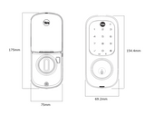 YALE ASSURE KEYED SMART-READY LOCK WITH PULL HANDLE SET SATIN NICKEL & MATT BLACK