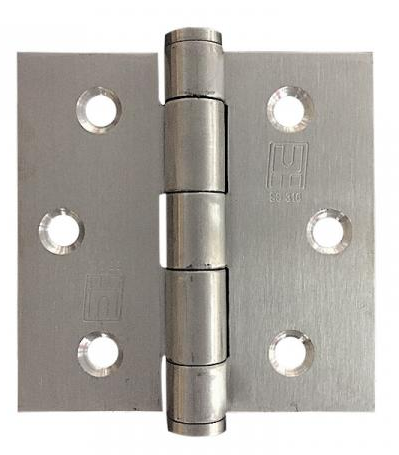 Lohala Hinge Stainless Steel 316 Heavy Duty 75mm x 75mm x 2.5mm ,7mm Fixed Button Pin Polished & Satin