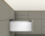 Blum Merivobox Kitset Pull Out - Pure -E Height 209mm ( E Pure ) - 40kg & 70kg  Length Available in 6 sizes : 270mm ,350mm ,400mm ,450mm ,500mm & 550mm - Silk White
