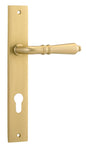 Iver Sarlat  Door Lever Rectangular Latch Pair, Passage Kit, Privacy Kit , Entrance Kit with High Security Lock - Brushed Gold PVD