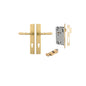 Iver Sarlat  Door Lever Rectangular Latch Pair, Passage Kit, Privacy Kit , Entrance Kit with High Security Lock - Brushed Gold PVD