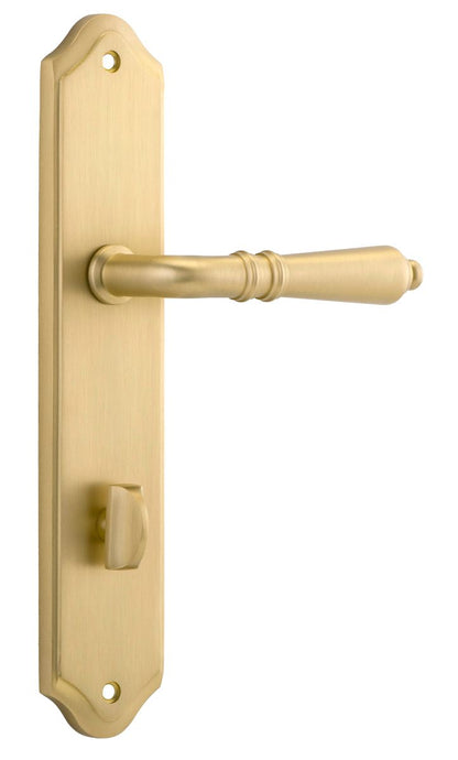 Iver Sarlat  Door Lever Oval Latch Pair, Passage Kit, Privacy Kit , Entrance Kit with High Security Lock - Brushed Gold PVD