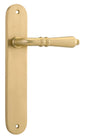 Iver Sarlat  Door Lever Oval Latch Pair, Passage Kit, Privacy Kit , Entrance Kit with High Security Lock - Brushed Gold PVD