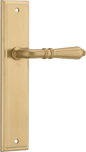 Iver Sarlat  Door Lever Stepped Latch Pair, Passage Kit, Privacy Kit , Entrance Kit with High Security Lock - Brushed Gold PVD
