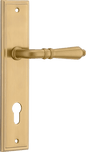 Iver Sarlat  Door Lever Stepped Latch Pair, Passage Kit, Privacy Kit , Entrance Kit with High Security Lock - Brushed Gold PVD