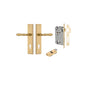 Iver Sarlat  Door Lever Stepped Latch Pair, Passage Kit, Privacy Kit , Entrance Kit with High Security Lock - Brushed Gold PVD
