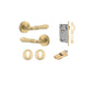 Iver Sarlat  Door Lever Rose Round Concealed Fix Pair, Passage Kit, Privacy Kit , Entrance Kit with High Security Lock - Brushed Gold PVD