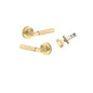 Iver Brunswick  Door Lever Rose Round Concealed Fix Pair, Passage Kit, Privacy Kit , Entrance Kit with High Security Lock - Brushed Gold PVD