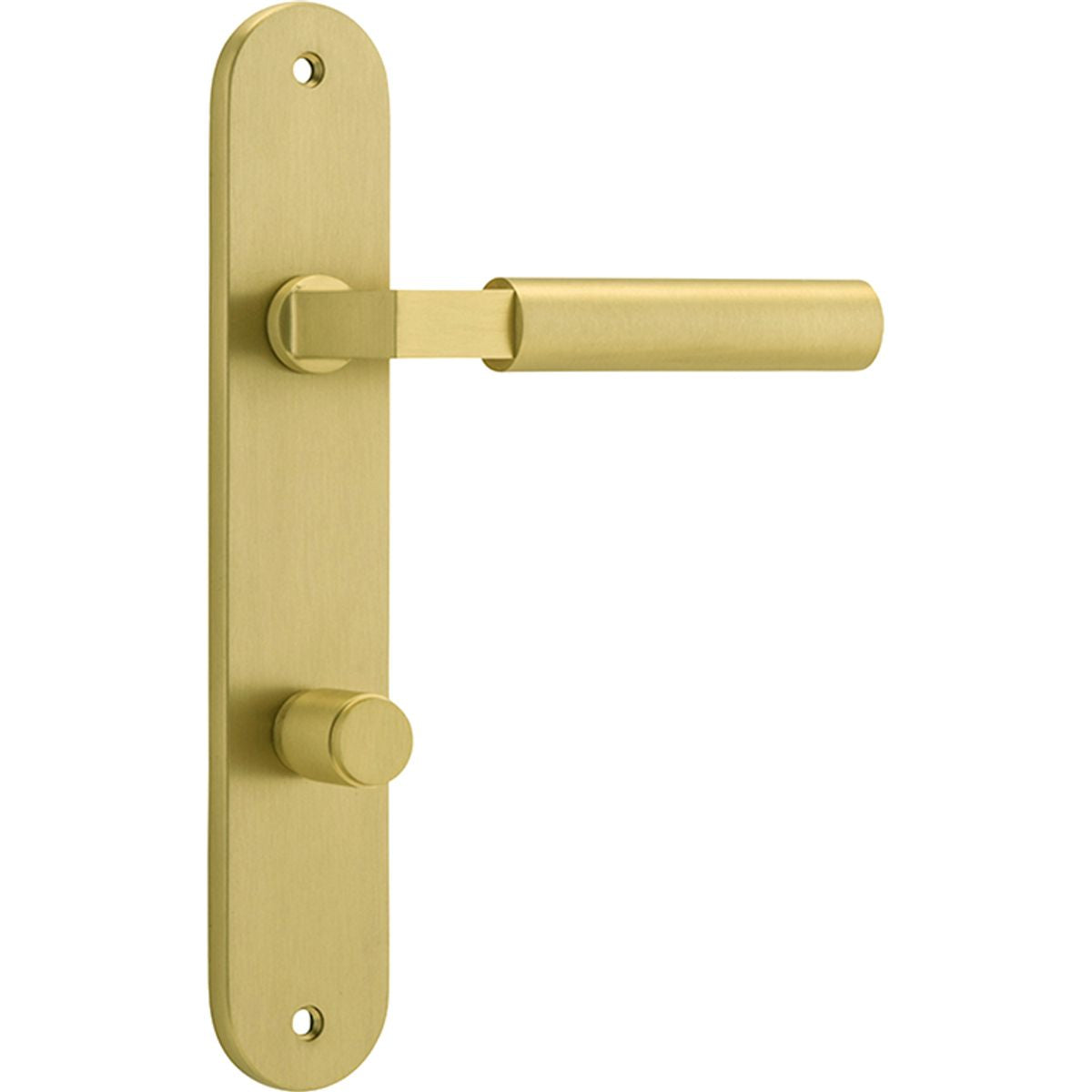 Iver Berlin Door Lever Oval Latch Pair, Passage Kit, Privacy Kit , Entrance Kit with High Security Lock - Brushed Gold PVD