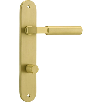 Iver Berlin Door Lever Oval Latch Pair, Passage Kit, Privacy Kit , Entrance Kit with High Security Lock - Brushed Gold PVD