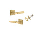 Iver Brunswick  Door Lever Rose Square Concealed Fix Pair, Passage Kit, Privacy Kit , Entrance Kit with High Security Lock - Brushed Gold PVD