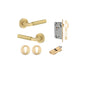 Iver Berlin Door Lever Rose Round Concealed Fix Pair, Passage Kit, Privacy Kit , Entrance Kit with High Security Lock - Brushed Gold PVD
