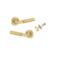 Iver Berlin Door Lever Rose Round Concealed Fix Pair, Passage Kit, Privacy Kit , Entrance Kit with High Security Lock - Brushed Gold PVD