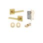 Iver Baltimore Door Knob Rose Square Concealed Fix Pair, Passage Kit, Privacy Kit , Entrance Kit with High Security Lock -Brushed Gold PVD