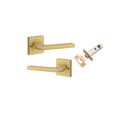 Iver Baltimore Door Knob Rose Square Concealed Fix Pair, Passage Kit, Privacy Kit , Entrance Kit with High Security Lock -Brushed Gold PVD
