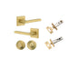 Iver Baltimore Door Knob Rose Square Concealed Fix Pair, Passage Kit, Privacy Kit , Entrance Kit with High Security Lock -Brushed Gold PVD