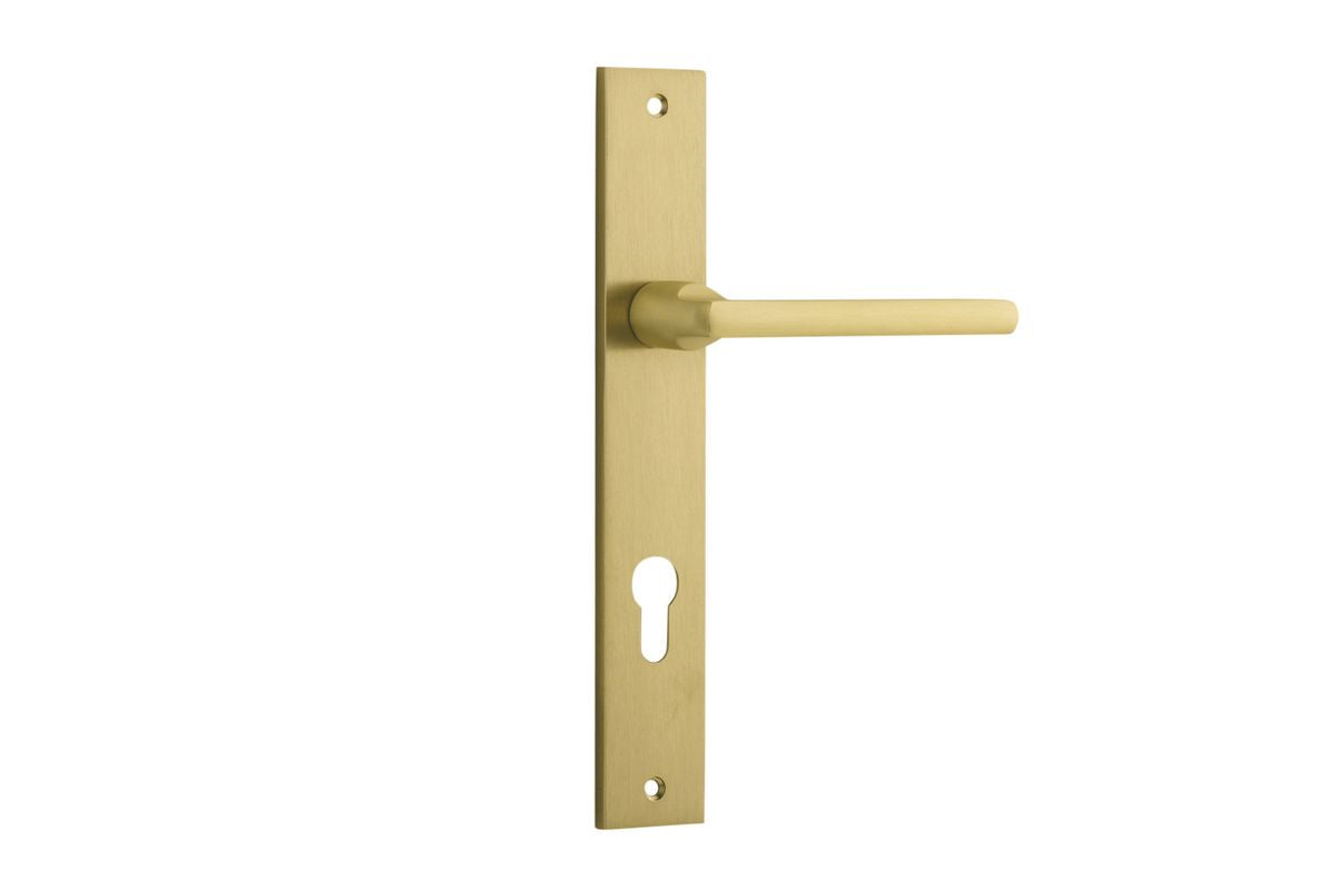 Iver Baltimore Door Knob Rectangular Latch Pair, Passage Kit, Privacy Kit , Entrance Kit with High Security Lock -Brushed Gold PVD