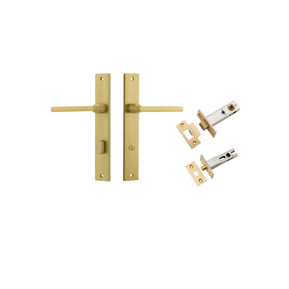 Iver Baltimore Door Knob Rectangular Latch Pair, Passage Kit, Privacy Kit , Entrance Kit with High Security Lock -Brushed Gold PVD