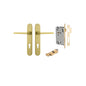 Iver Baltimore Door Knob Oval Latch Pair, Passage Kit, Privacy Kit , Entrance Kit with High Security Lock - Brushed Gold PVD