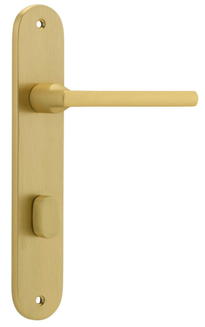 Iver Baltimore Door Knob Oval Latch Pair, Passage Kit, Privacy Kit , Entrance Kit with High Security Lock - Brushed Gold PVD