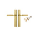 Iver Berlin Door Lever Rectangular Latch Pair, Passage Kit, Privacy Kit , Entrance Kit with High Security Lock - Brushed Gold PVD