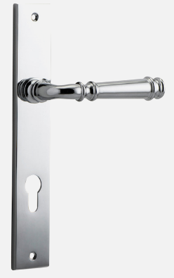 Iver Verona Door Lever 11706 Rectangular Backplate Polished Chrome- Passage ,Privacy & Entrance