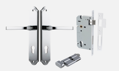 Iver Annecy Door Lever 11720 Shouldered Backplate Polished Chrome - Passage ,Privacy & Entrance