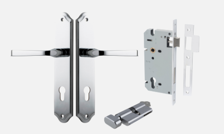 Iver Annecy Door Lever 11720 Shouldered Backplate Polished Chrome - Passage ,Privacy & Entrance