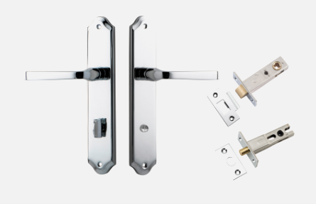Iver Annecy Door Lever 11720 Shouldered Backplate Polished Chrome - Passage ,Privacy & Entrance