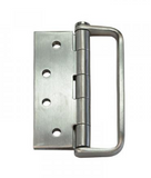 Lohala D-Handle Hinge Stainless Steel 304 ,100mm x 100mm x 3.0mm ,100mm x 75mm x 3.0mm ,100mm x 75mm x 2.5mm ,76mm x 76mm x 2.5mm & 76mm x 63mm x 2.0mm Fixed Pin Button With  Satin Nickle Handle