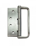Lohala D-Handle Hinge Stainless Steel 304 ,100mm x 100mm x 3.0mm ,100mm x 75mm x 3.0mm ,100mm x 75mm x 2.5mm ,76mm x 76mm x 2.5mm & 76mm x 63mm x 2.0mm Fixed Pin Button With  Satin Nickle Handle