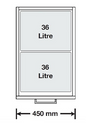 Tanova NZ Designer 2 Pull Out Soft Close Laundry Unit - 350mm ,450mm & 600mm Cabinet - 1 x 36Litre & 2 x 36Litre - White and White Blue