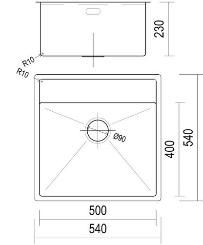 BURNS & FERALL TOPMOUNT BOWL & LAUNDRY BOWL LARGE HEIGHT :  300MM & 230MM STAINLESS STEEL