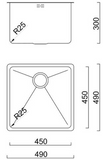 BURNS & FERALL TOPMOUNT BOWL & LAUNDRY BOWL LARGE HEIGHT :  300MM & 230MM STAINLESS STEEL