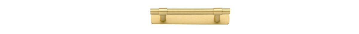 Iver Helsinki Cabinet Pull Centre to Centre 96mm,128mm,160mm, 256mm Brushed Gold PVD - With Backplate & No Backplate
