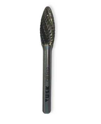 Tusk Heavy Duty Carbide Burrs G Shape 6mm Shank, Double Cut Point Tree Dia 6mm ,8mm ,10mm & 12mm
