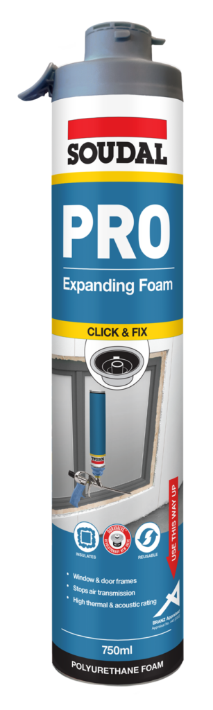 SOUDAL  GORILLA PRO EXPANDING FOAM CLICK & FIX 750ML PRICED PER UNIT - MINIMUM ORDER QUANTITY 12+ UNITS