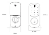 YALE ASSURE KEYED SMART-READY LOCK WITH APEX SQUARE LEVER SATIN NICKEL & MATT BLACK