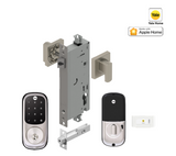 YALE ASSURE KEYED SMART-READY LOCK WITH APEX SQUARE LEVER SATIN NICKEL & MATT BLACK
