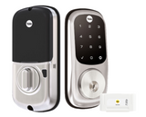 YALE ASSURE KEYED SMART-READY LOCK WITH APEX SQUARE LEVER SATIN NICKEL & MATT BLACK