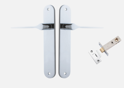 Iver Como Door Lever 11770 Oval Backplate Polished Chrome - Passage ,Privacy & Entrance